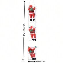 1pc Climbing Rope Santa Claus Stuffed Doll 95cm/37.4in Christmas Gift Christmas Family Arrangement Decorations,Xmas Decor,Christmas Decorations