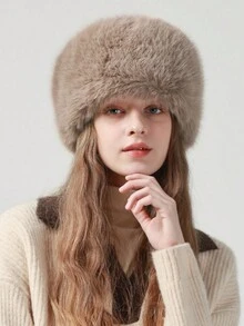 1pc Women's Wool Blend Soft, Thick, Warm Brimless Fisherman Beanie Hat, Suitable For Autumn/Winter Outdoor Activities And Daily Wear