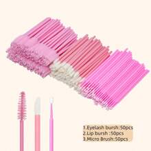 Kit de Pincel, Kit de Suprimentos para Alongamento de Cílios, Espirais Descartáveis para Cílios, Pincéis, Escova de Micros, Pincel de Rímel, Pincéis de Lábios 100/300/450 peças