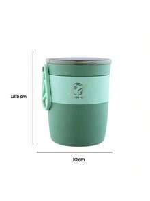 Lonchera Vaso Taza Térmica Fiambrera Acero Inoxidable 450ml Contenedor de Aislamiento - Verde - Ver 3