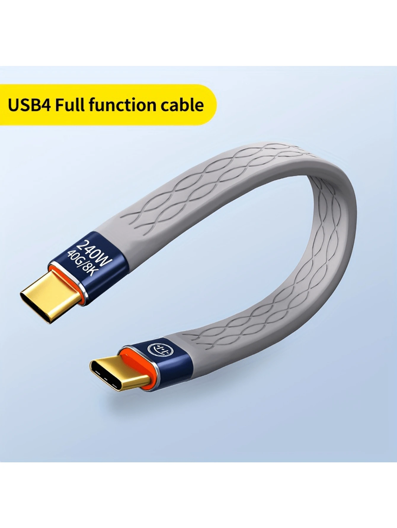 HighSpeed Data Transmission Cable, Gray, 240W 40G8K, Can Be Used For