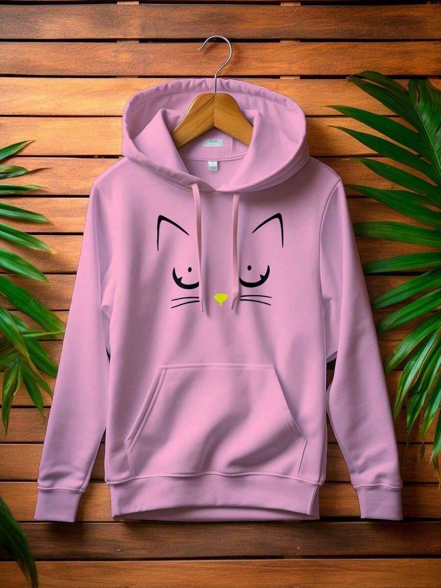 Anime Love KANGAROO 1007 Cat Kitten Sweatshirt - 淺粉色 - 查看 1