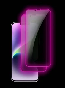 2pcs Purple Air Cushion Tempered Glass Screen Protector, Glow In The Dark, Anti-Peeping, Anti-Sweat, Shatterproof, Anti-Theft, Compatible With IPhone11/12/13/14/15/16/16Plus/16Pro/16Promax/16e/17/17 Air/17 Pro/17 Pro Max - Purple - View 19