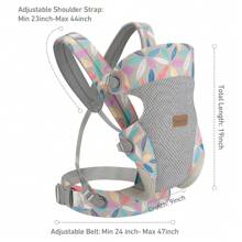1pc Upgraded Ergonomic Baby Carrier, Newborn & Infant Backpack, Hands-Free Design With Chest Support, Breathable, Perfect Baby Shower Gift (Leaf Pattern) - Leaves - View 3