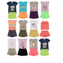 4 Piece Kits Children's Set Girls And Girls Sizes 1 To 14 - 2 Blouses + 2 Shorts - 彩色 - 查看 4