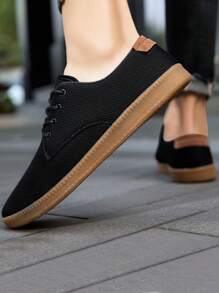 Men's Minimalist Oxford Flat Shoes Business Shoes Fashion Sports Walking Shoes Lightweight Casual Shoes Training  Sneakers Black_Yellow