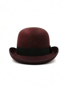 1 件装男士纯色礼帽，复古英伦风格复古软呢帽，适合秋冬季派对、正式活动和日常穿着