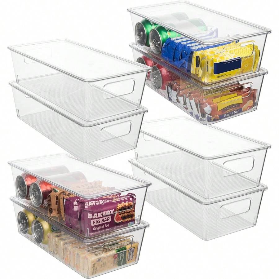 Pantry Organizers And Storage Bins With Lids – Snack Organizer For Pantry Shelf, Snack Storage & Snack Bin - Snack Containers For Pantry, Cabinet, Kitchen Organization And Storage - Trong sáng - Xem 1