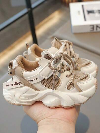 Zapatos deportivos con malla transpirable y antideslizante de moda para niños pequeños y niños, primavera/otoño 2024