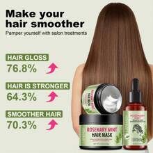 迷迭香薄荷护发套装 - 保湿护发素和精油，让头发更丰盈、更健康 - 修复干燥、受损和卷曲的发丝 头发修剪器 迷迭香护发油 - 白色 - 查看 5