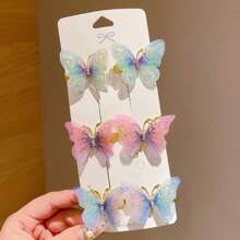 6pcs Rhinestone Decorated Butterfly Hair Clips, Vintage Hair Accessories, Fashion Hair Clips Suitable For Women And Daily Use - Multicolor - View 14