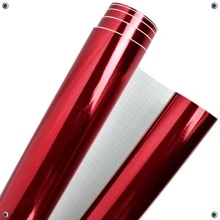 Vinil Adhesivo Espejado Metálico Automotriz 30 Cm x 152 Cm - rojo plateado - Ver 2