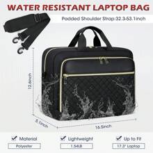 Laptop Bag 17.3 Inch Laptop Briefcase For Women Men Waterproof Shoulder Messenger Bag Large Computer Bag For Business Office Work College - màu đen - Xem 3