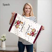 5 Packs Christmas Towels Are Soft, Comfortable, And Cartoon Christmas Patterns Have Good Water Absorption