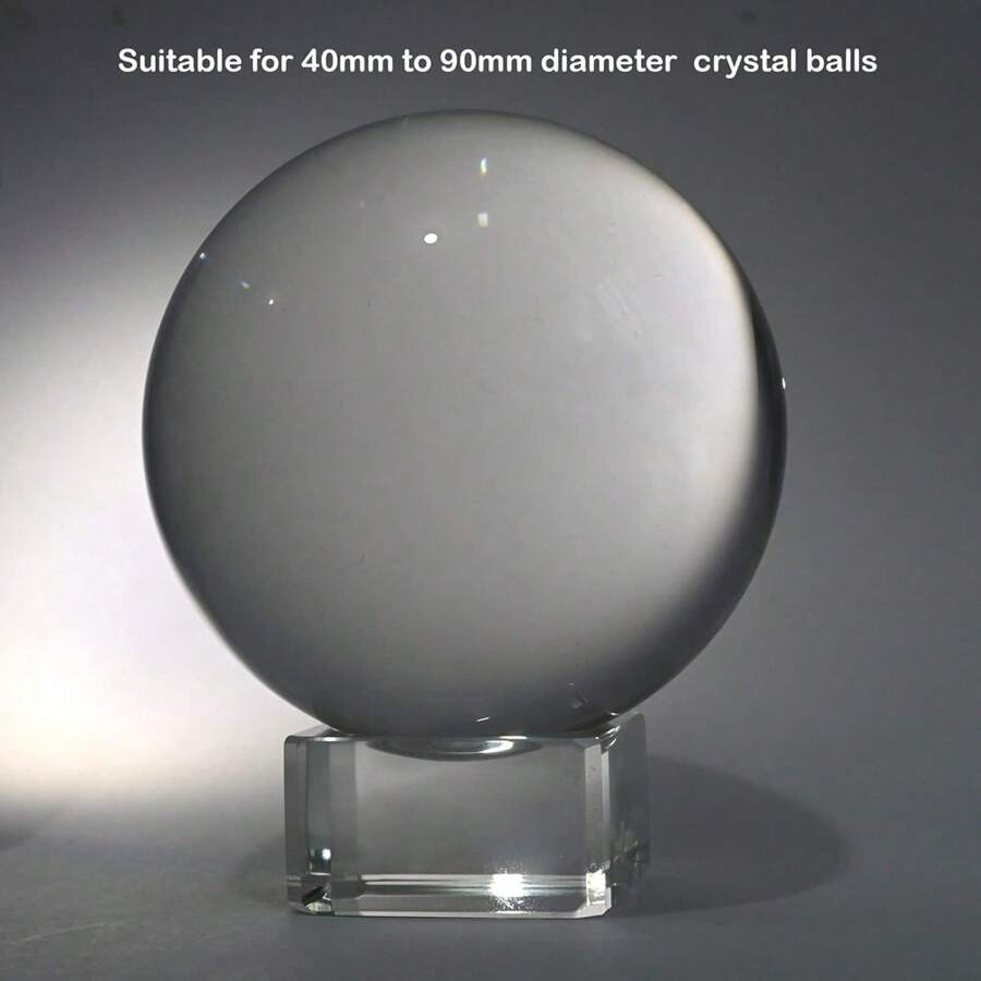 1 Pc Square Clear Crystal Sphere Holder Ball Stand For Display 40 Mm To