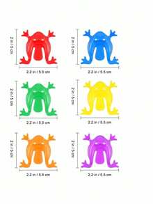 6 piezas/Set de pequeñas ranas saltarinas alegres - juego de destreza con los dedos, constructor de habilidades de conteo y matemáticas, excelente para fiestas de cumpleaños y juegos con amigos - colores aleatorios - Multicolor - Ver 8