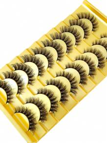 10对5D水貂毛假睫毛，交叉浓密自然款假睫毛条