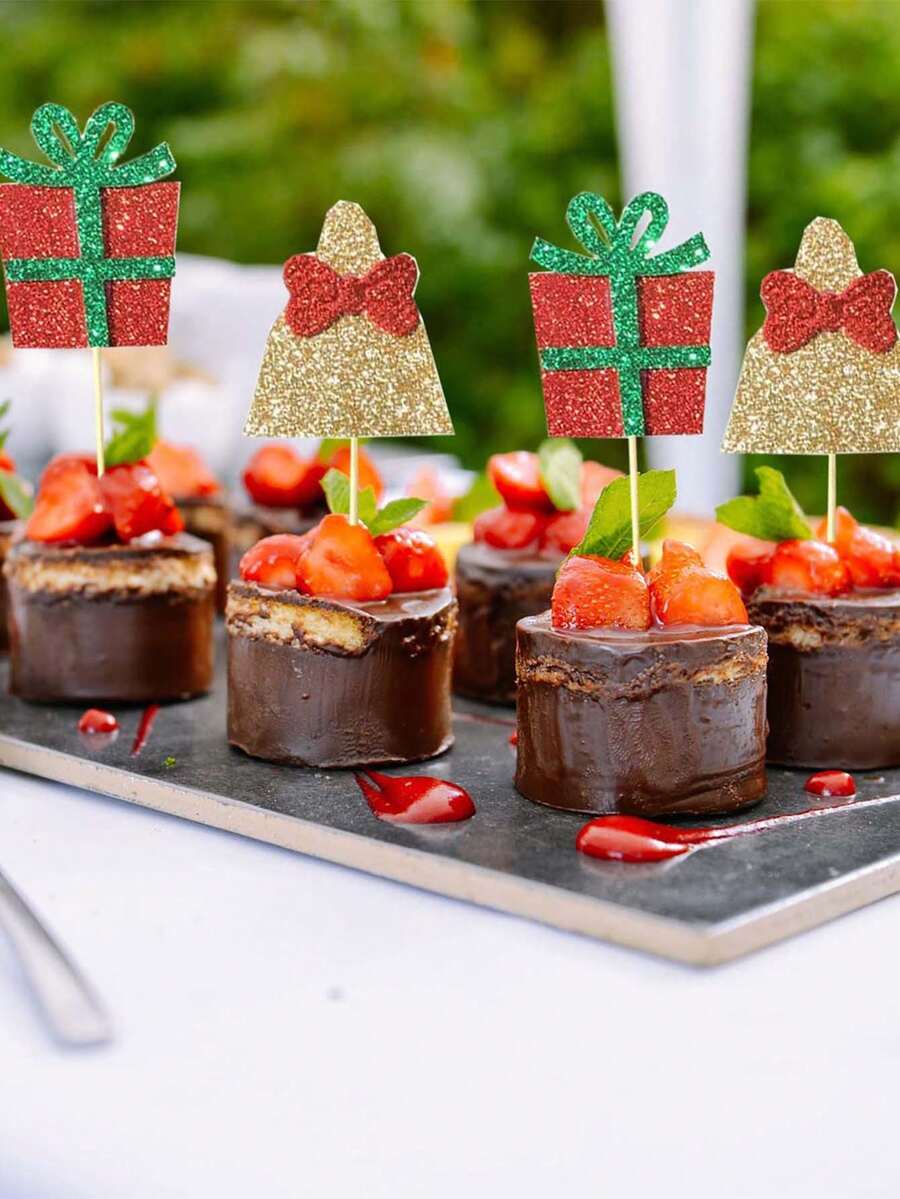 1 件/7 件圣诞纸杯蛋糕装饰、节日蛋糕装饰、家庭派对装饰、圣诞派对用品礼品圣诞装饰圣诞装饰圣诞礼物圣诞派对用品 - 彩色 - 查看 1