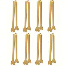 4/6PCS Luxurious Golden Mini Tongs, Heart-Shaped Sugar Cube Tongs, Stainless Steel Small Serving Tongs, Ice Tongs, Cute Tea Party Serving Tongs, Nice Gift, Suitable For Coffee Shops/Weddings/Bridal Showers/Housewarming Parties/Birthday Parties, Summer, Summer Sets, For Outdoor, Camping