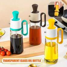 2-In-1 Glass Oil Dispenser & Silicone Brush - High Temp Resistant - Perfect For Bbq & Cooking, Kitchen Essential - Yellow - View 3