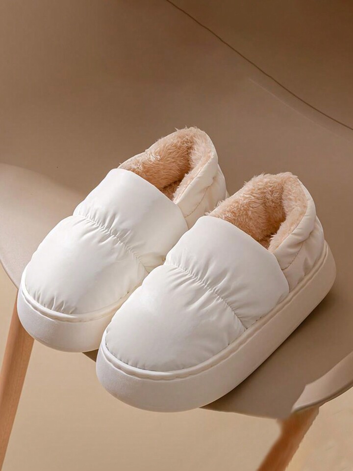 Warm Slippers Thick Sole Home Slippers For Men Simple Comfortable Plush Soft Bottom House Slippers For Couples Autumn Winter SHEIN USA