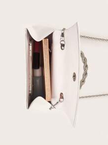 这款闪亮的手拿包适合晚宴和舞会，优雅时尚，是派对、婚礼、舞会和正式场合的完美之选。它可以搭配婚纱、正式礼服、晚礼服和生日礼服。这款时尚的手拿包与女士生日礼服完美搭配，是派对、婚礼、舞会和正式场合的理想之选。它可以搭配节日派对礼服、晚礼服和亮片连衣裙，也可以与舞会配饰完美搭配。 - 白色 - 查看 7