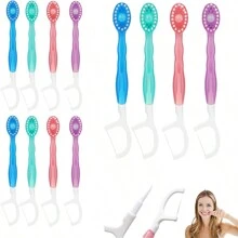 12pcs Disposable Portable Pop-Up Toothbrush, Multi-Use Cleaning Brush For Home & Travel, Refreshing Breath, Random Colors - Multicolor - View 1