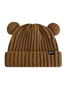 Cappello lavorato a maglia a forma di orsetto, stile 2024, spesso e caldo, antivento, cartone animato, carino, casual, in poliestere, con design a lettere e animali, adatto per l'autunno e l'inverno, Ognissanti - cappello - Visualizzare 10