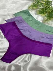 KIT 5 Double-Thong (Non-Marking) Comfortable Everyday Lingerie Panties - Women's Intimate Fashion - 彩色 - 查看 4