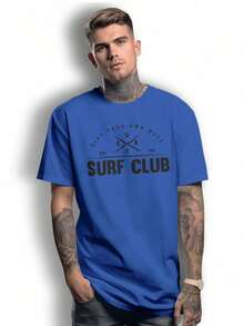 Surfclub Ride 1984 Basic T-Shirt 100% Cotton Shirt GPJ1 - 寶藍色 - 查看 1