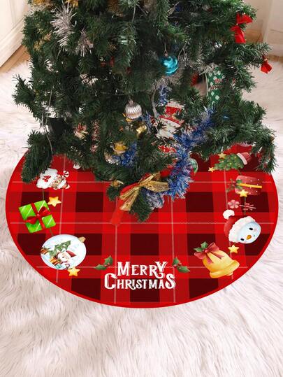 1st Kerstboomrok met schattige Kerstman- en sneeuwpopfiguren, voor kerstboom- en tafeldecoratie