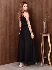 Women's Long Skirt Tailoring Evangelical Fashion - 黑色 - 查看 2