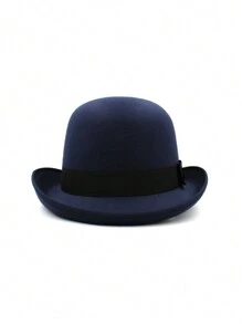 1 件装男士纯色礼帽，复古英伦风格复古软呢帽，适合秋冬季派对、正式活动和日常穿着