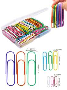 15~100Pcs Paper Clips 3.2cm/5cm/10cm Large Paper Clips, Assorted Colored Coated Jumbo Paper Clips, Reusable Big Paper Clips, Large Colored Paper Clips For Office School Document Organizing Back To School - Random Color - View 8