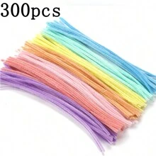 100pcs/300pcs Assorted Thick Pipe Cleaners Chenille Stems For Craft Projects, Multi-Color - Multicolor - View 9