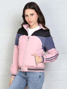 Chamarra REVERSIBLE Chaqueta para Mujer Dama Con Capucha Desmontable Y Cierre - Negro - Ver 1