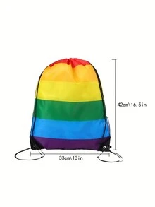 彩虹抽绳背包，可爱卡通抽绳背包，时尚收纳袋适合游泳和户外旅行，节日礼物，生日礼物，情人节礼物 - 彩色 - 查看 5