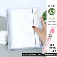20/26 Holes A5/B5 Pp Loose Leaf Notebook, 1pc Back To School