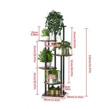 6-stöckiger Holz- und Metall-Blumenständer für den Innenbereich, geeignet für verschiedene Pflanzenständer, bodenständiger Hocheckpflanzenständer, geeignet für Terrassen, Gärten, Wohnzimmer, Balkone, Schlafzimmer und andere Bereiche, geeignet für Outdoor-Dekoration das ganze Jahr über