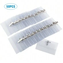 50PCS ID Name Badge Holder Conference Visitor Pass Photo Clip Pin Meeting 9x5.4cm UK , Back To School Gifts - White - View 1