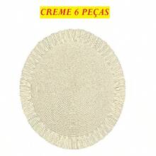 Round Placemat 38cm Set Of 6 Elegant Sophisticated Multipurpose Units - 奶油6片 - 查看 2