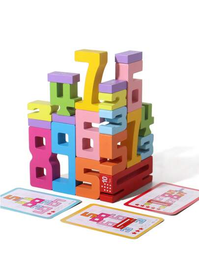 Bloques de números - Bloques de madera grandes Montessori, números del 1 al 10, juguetes de aprendizaje para niños pequeños, actividades de aprendizaje preescolar Bloques de madera Montessori, 2-8 años, niños y niñas