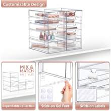 Sorbus 10 Drawers Acrylic Organizer For Makeup, Organization And Storage, Art Supplies, Jewelry, Stationary - 2 Pcs Clear Stackable Storage Drawers - 無色 - 查看 3