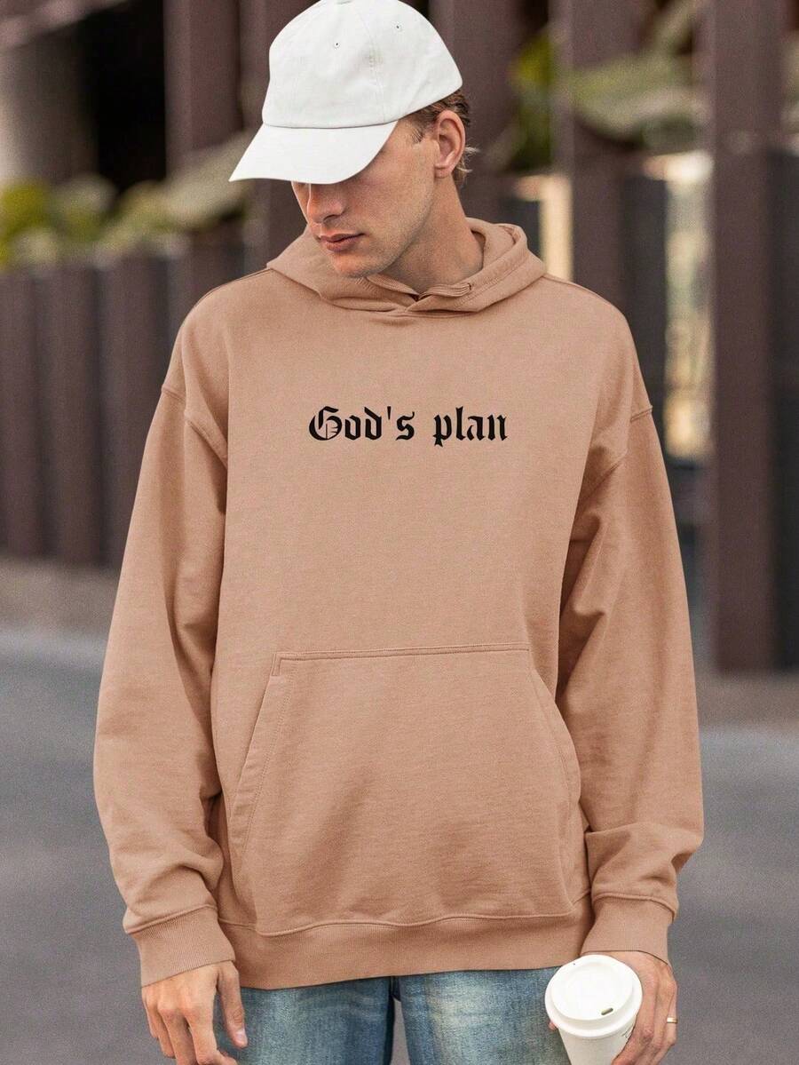 God's Plan Sweatshirt Printed Comfortable Streetwear - 米色 - 查看 1