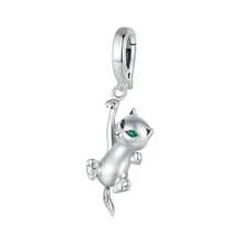 bamoer 1 PC 925 Sterling Silver Cute Cat Star Pendant Flying Balloon Cat Pet Paws Charms Beads Fit Women Girl DIY Bracelet Fine Jewelry