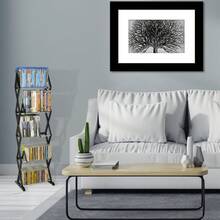 Lightweight, Plastic, Multimedia Unit, Wide Base, Freestanding, Adjustable Dividers - 黑色 - 查看 1