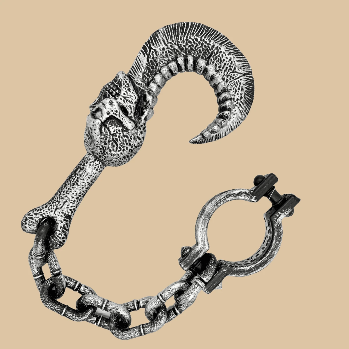 1 件万圣节海盗塑料玩具道具 - 锤子、链条、海盗钩、恶魔斧、骷髅和骨头 - 彩色 - 查看 1