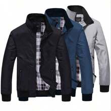 Chamarra Rompeviento Hombre Impermeable Chaqueta De Moda - Azul - Ver 3