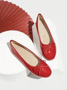 芭蕾平底鞋，棕色，软底，舒适，轻便低跟蝴蝶结鞋，适合春夏秋季休闲工作装