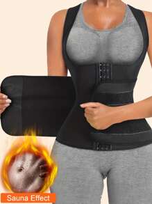 女士束腰塑身背心，塑身衣，收腹，纤腰，支撑姿势，运动健身紧身衣 - 黑色 - 查看 8